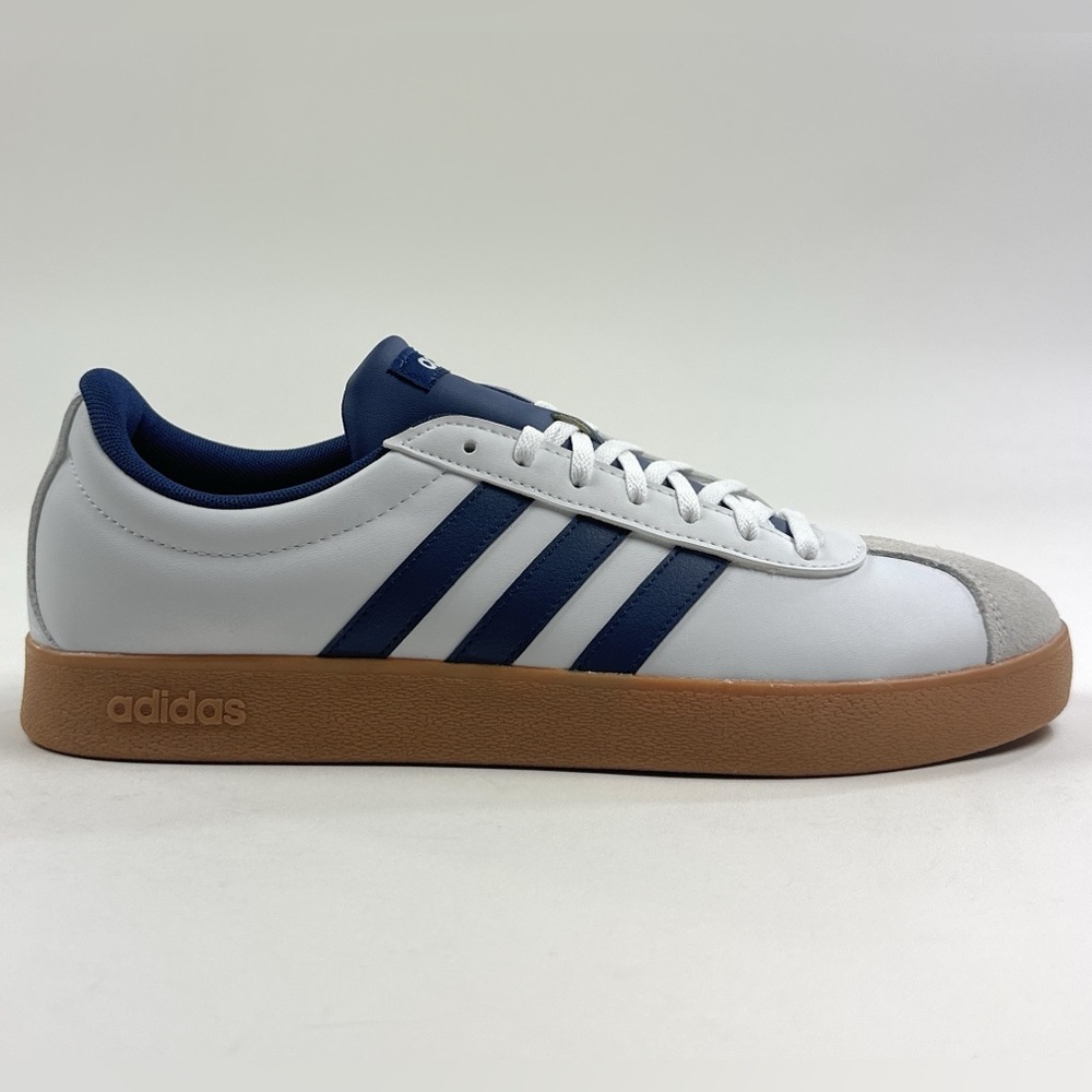 Adidas VL Court Base Mens White Blue Shoes Sneakers Athletic Casual Low JQ3037